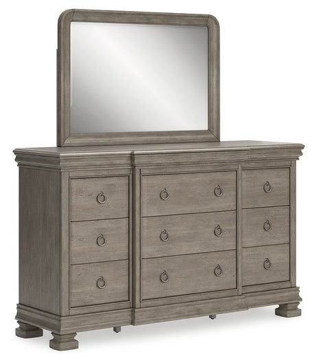 Lexorne Gray Dresser and Mirror - Ornate Home