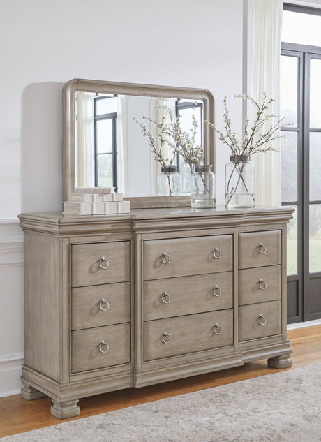 Lexorne Gray Dresser and Mirror - Ornate Home