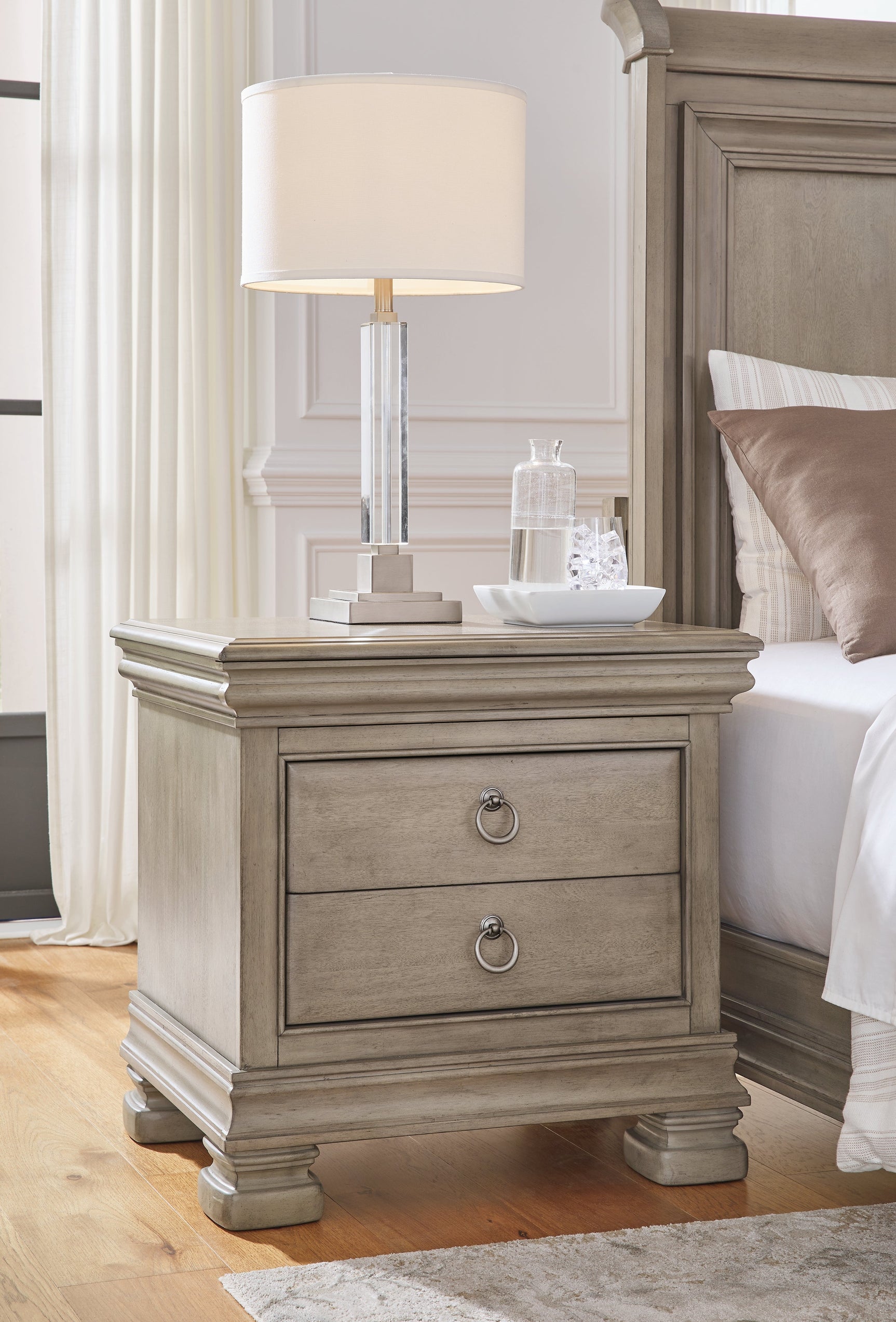Lexorne Gray Nightstand - Ornate Home