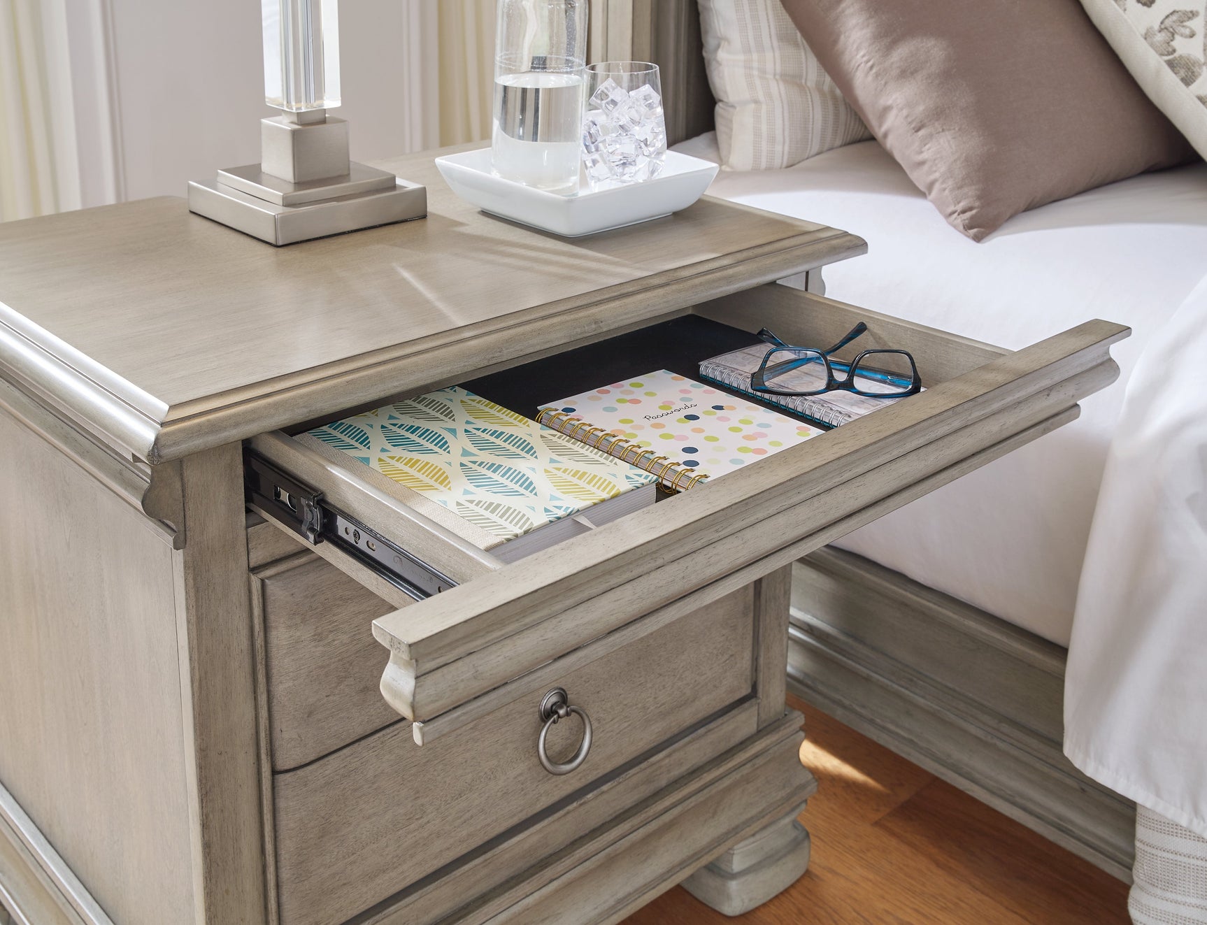 Lexorne Gray Nightstand - Ornate Home