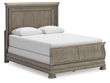 Lexorne Gray Queen Sleigh Bed - Ornate Home