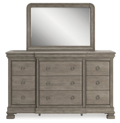 Lexorne King Sleigh Bedroom Set with Dresser and Mirror - Ornate Home