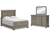 Lexorne Queen Sleigh Bedroom Set with Dresser and Mirror - Ornate Home