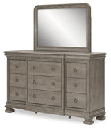 Lexorne Queen Sleigh Bedroom Set with Dresser and Mirror - Ornate Home
