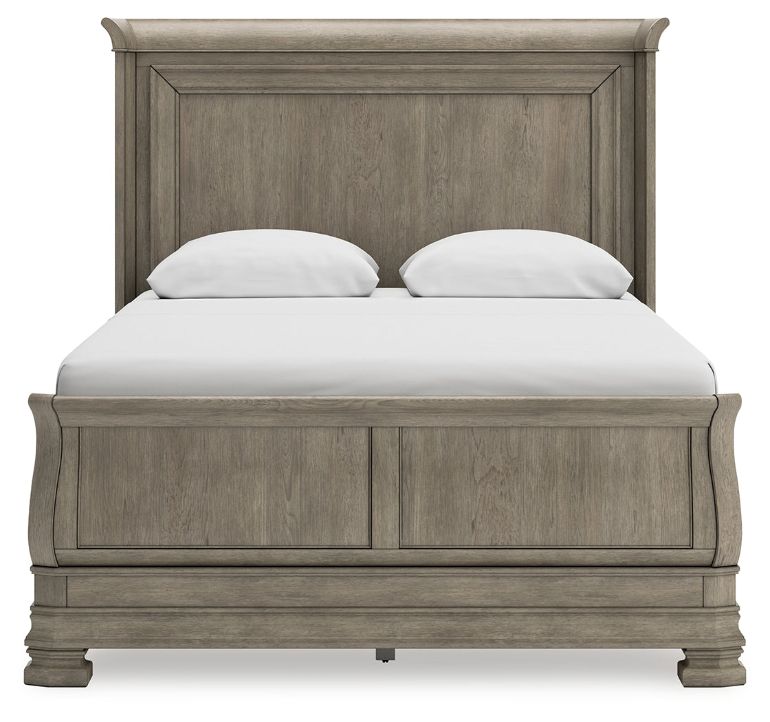 Lexorne Queen Sleigh Bedroom Set with Dresser and Mirror - Ornate Home