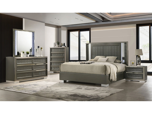Leyland Dark Gray Queen 4 Piece Bedroom Set - Ornate Home