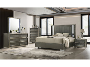 Leyland Dark Gray Queen 5 Piece Bedroom Set w/2 Nightstands - Ornate Home