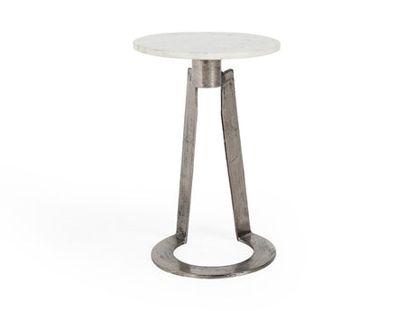 Leyton White Marble Accent Table - Ornate Home