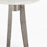 Leyton White Marble Accent Table - Ornate Home