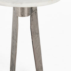 Leyton White Marble Accent Table - Ornate Home