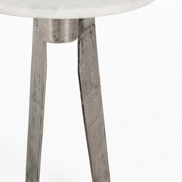 Leyton White Marble Accent Table - Ornate Home