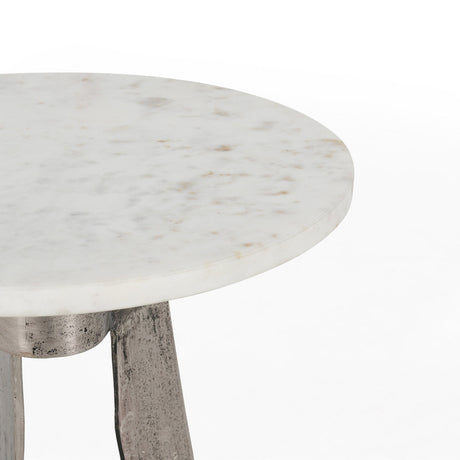 Leyton White Marble Accent Table - Ornate Home