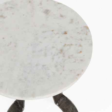 Leyton White Marble Accent Table - Ornate Home