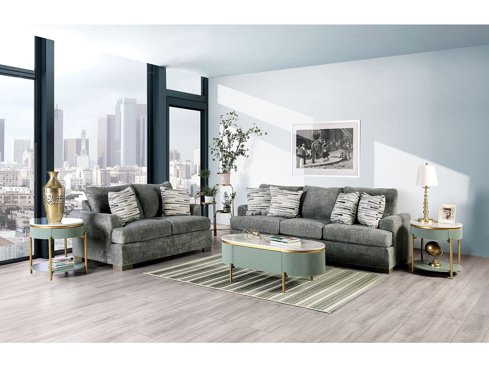 Leytonstone Gray Sofa & Loveseat - Ornate Home