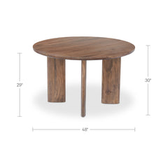 Lia Dark Brown Round Dining Table - Ornate Home
