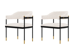 Lia Dining Armchair in Cream (Set of 2) - Ornate Home