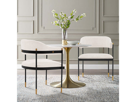 Lia Dining Armchair in Cream (set of 2) - Ornate Home