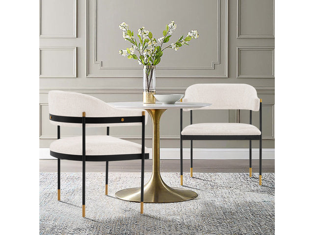Lia Dining Armchair in Cream (set of 2) - Ornate Home