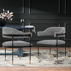 Lia Dining Armchair in Grey - Ornate Home