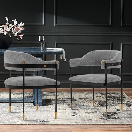 Lia Dining Armchair in Grey - Ornate Home