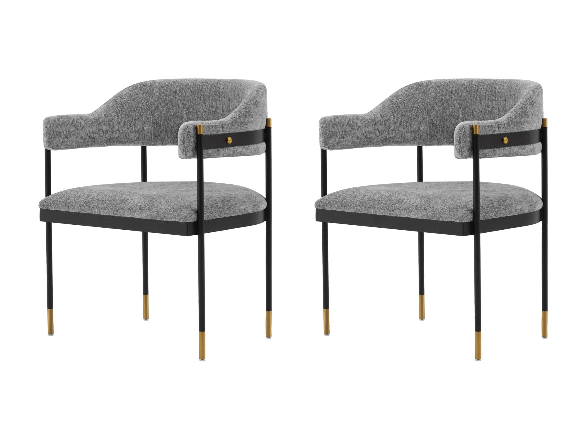 Manhattan Comfort Modern Lia Chenille Dining Armchair - Thumbnail 4
