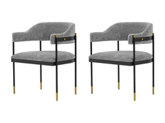 Lia Dining Armchair in Grey (set of 2) - Ornate Home