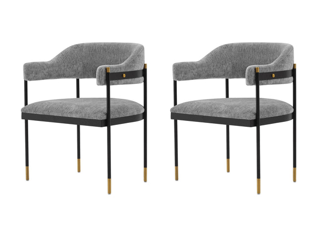 Lia Dining Armchair in Grey (set of 2) - Ornate Home