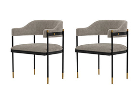 Lia Dining Armchair in Stone (set of 2) - Ornate Home