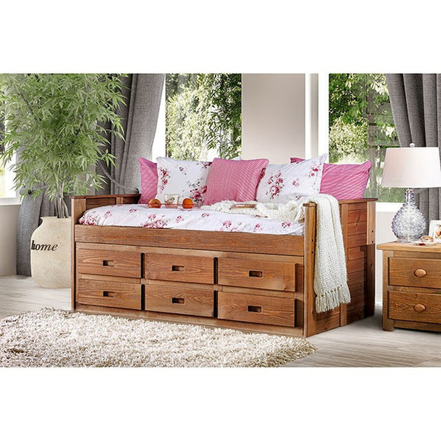 Lia Mahogany Twin Captain Bed - Ornate Home
