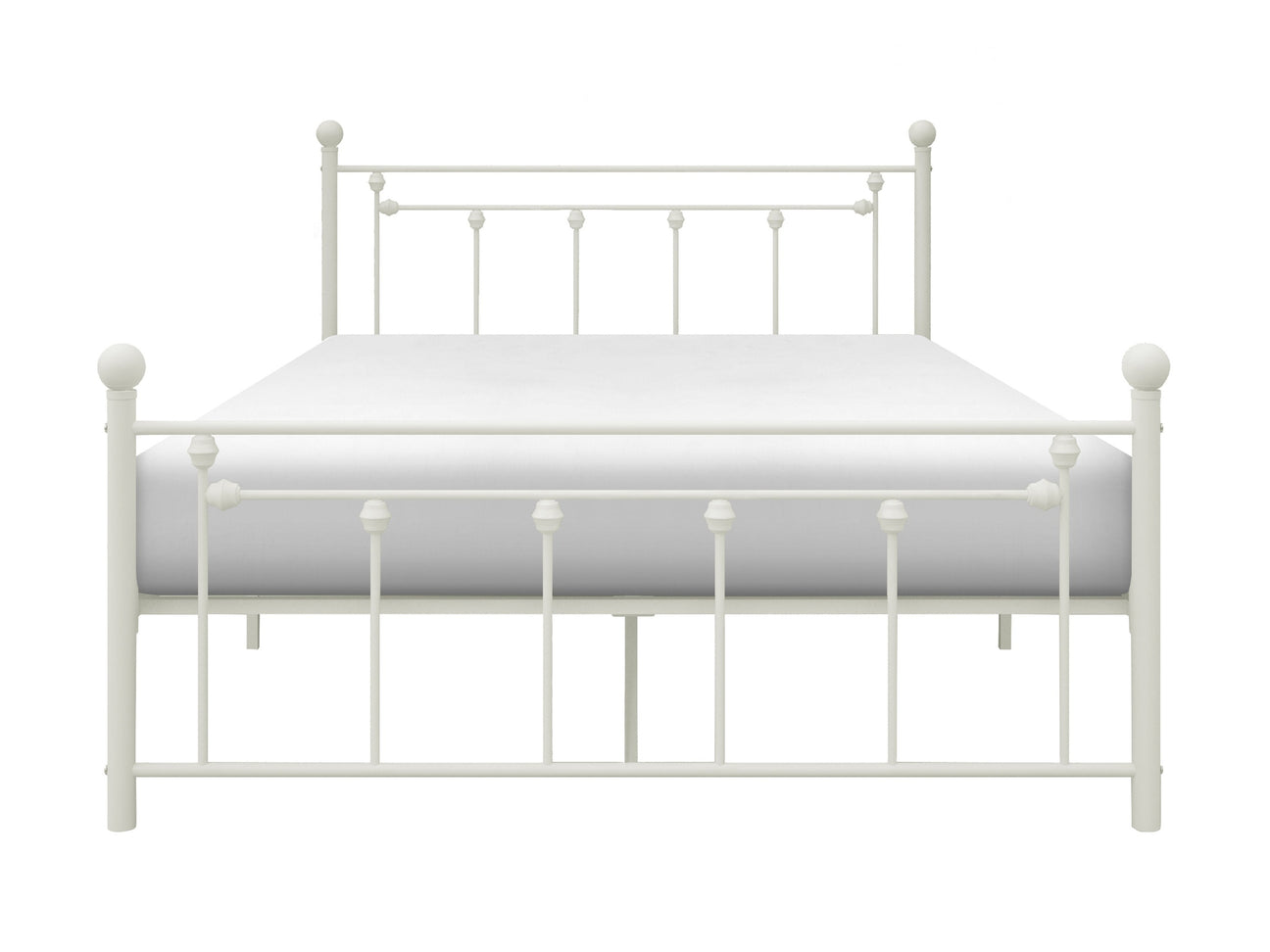 Lia White Full Metal Platform Bed - Ornate Home