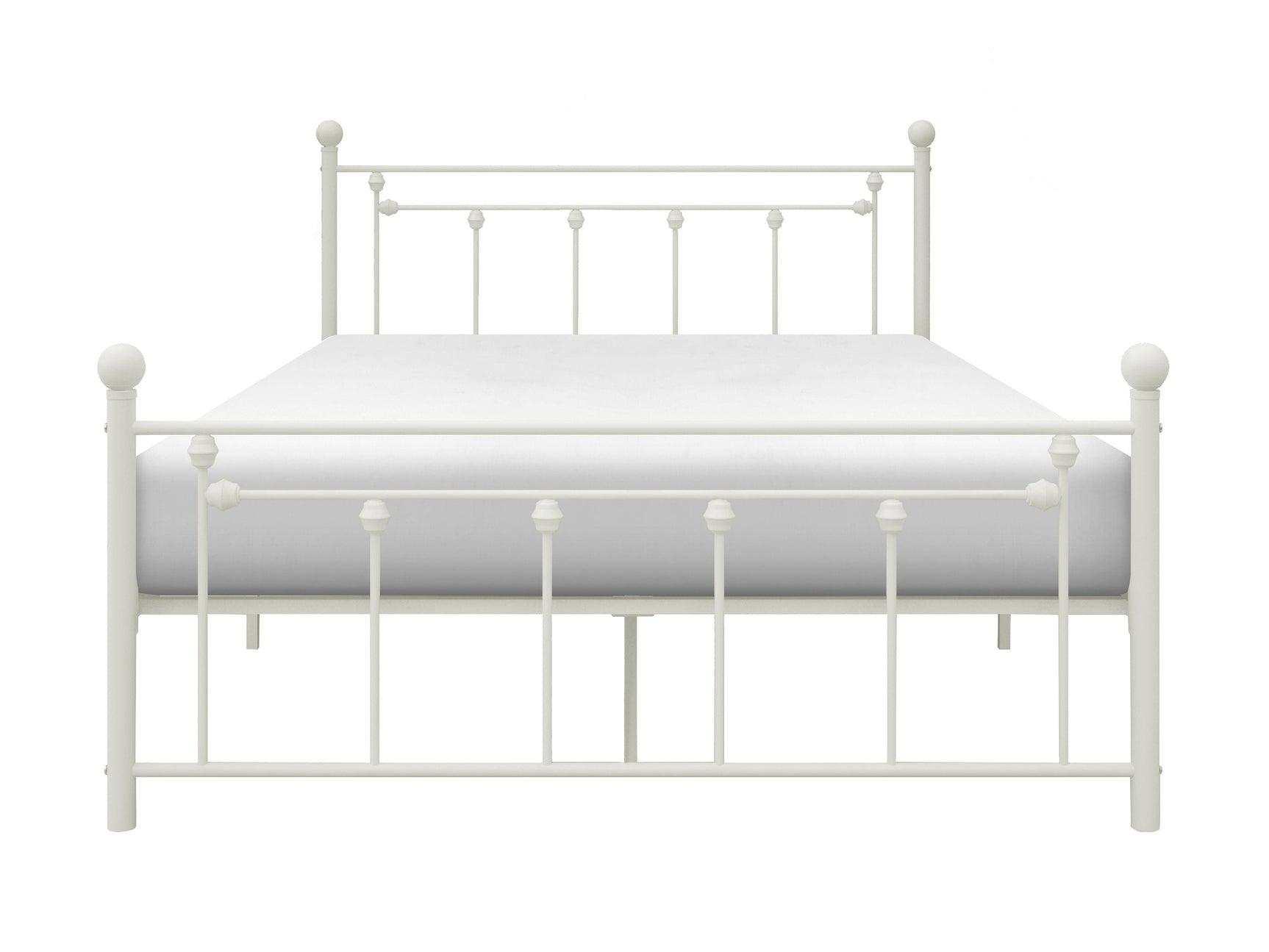 Lia White Full Metal Platform Bed - Ornate Home