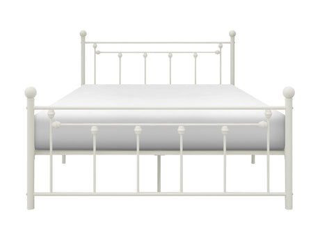 Lia White Full Metal Platform Bed - Ornate Home