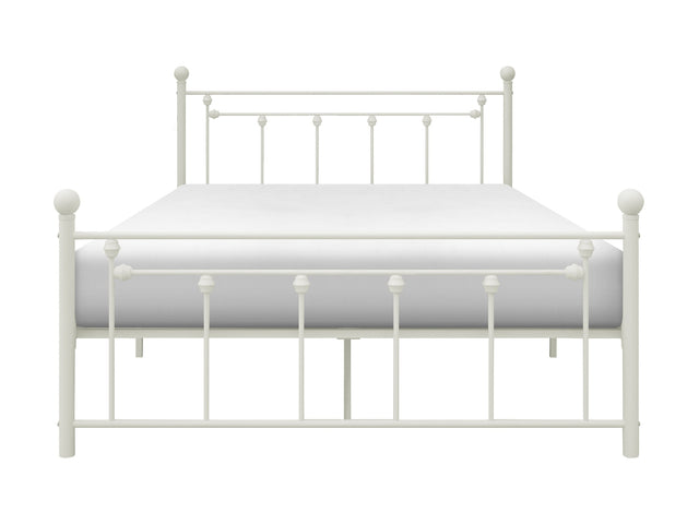 Lia White Full Metal Platform Bed - Ornate Home