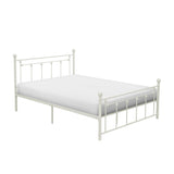 Lia White Full Metal Platform Bed - Ornate Home