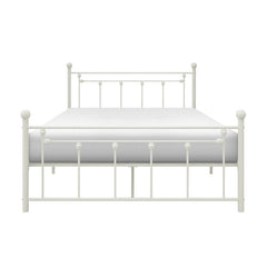 Lia White Full Metal Platform Bed - Ornate Home