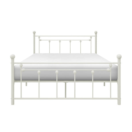 Lia White Full Metal Platform Bed - Ornate Home