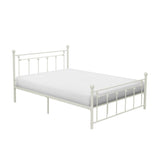 Lia White Full Metal Platform Bed - Ornate Home