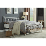 Lia White Full Metal Platform Bed - Ornate Home