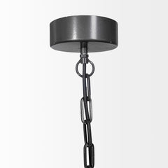 Liam Black Wooden Bead Bowl-Style Four Bulb Chandelier - Ornate Home