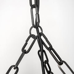 Liam Black Wooden Bead Bowl-Style Four Bulb Chandelier - Ornate Home