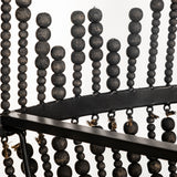 Liam Black Wooden Bead Bowl-Style Four Bulb Chandelier - Ornate Home