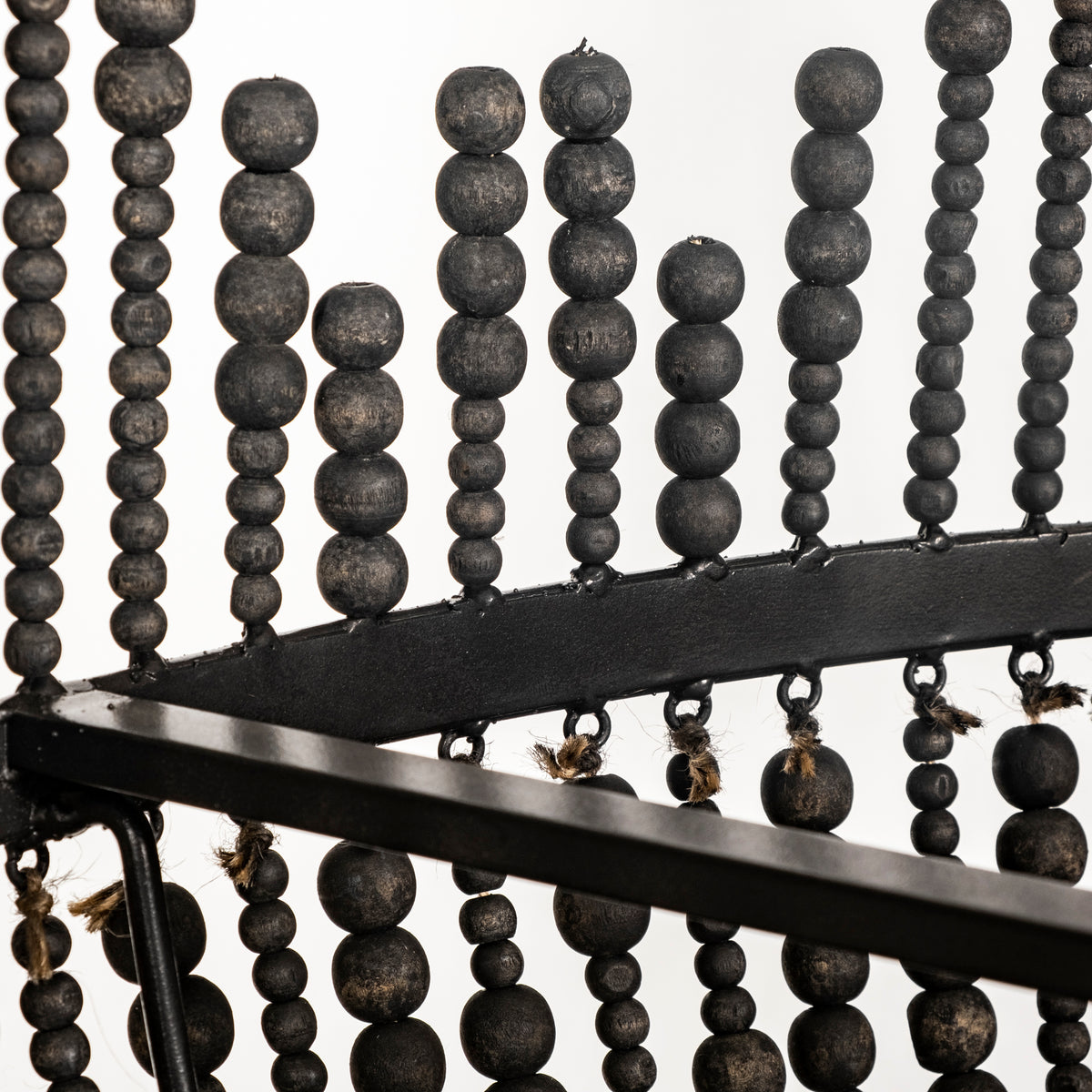 Liam Black Wooden Bead Bowl-Style Four Bulb Chandelier - Ornate Home