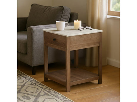 Liam Brown/Cream Side Table - Ornate Home