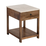 Liam Brown/Cream Side Table - Ornate Home