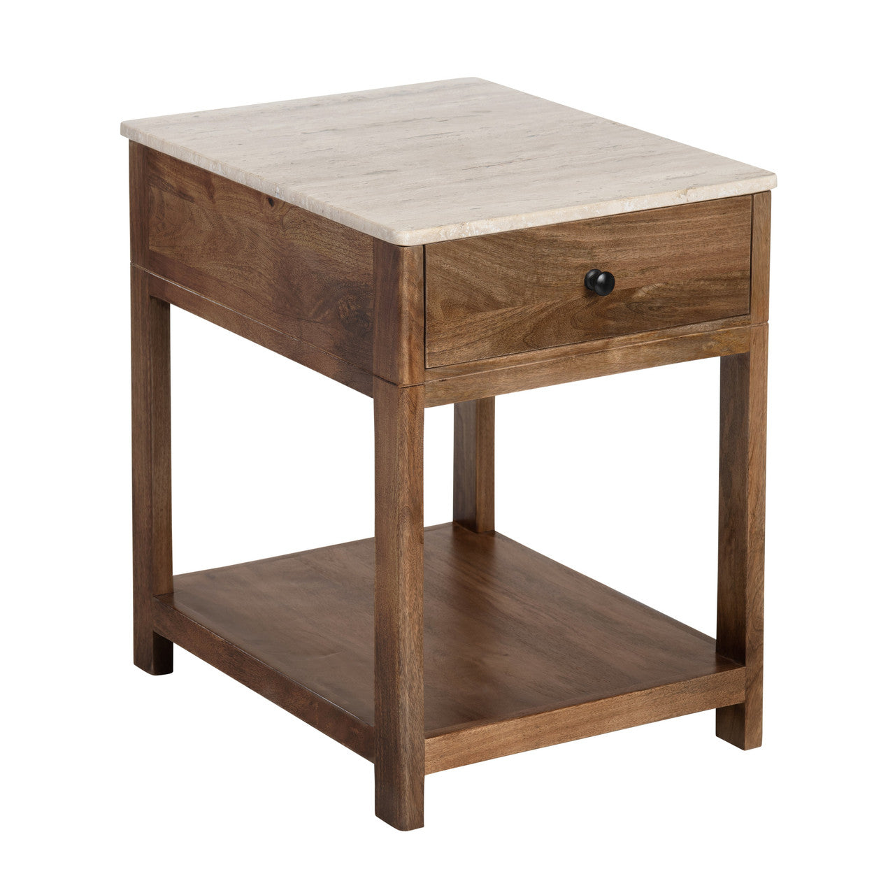Liam Brown/Cream Side Table - Ornate Home