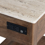 Liam Brown/Cream Side Table - Ornate Home
