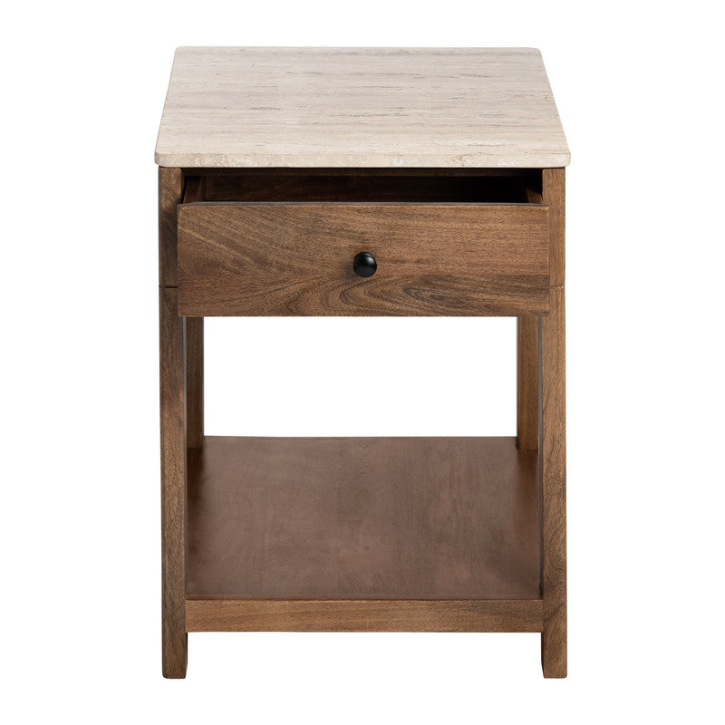 Liam Brown/Cream Side Table - Ornate Home