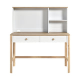 Liam Natural/White Writing Desk With Hutch - Ornate Home