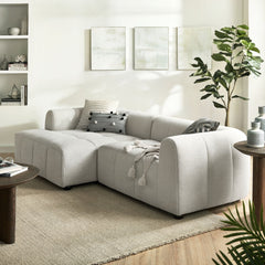 Liana Linen Left-Facing Upholstered Fabric Modular Sofa with Chaise - Ornate Home
