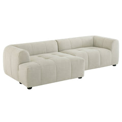 Liana Linen Left-Facing Upholstered Fabric Modular Sofa with Chaise - Ornate Home